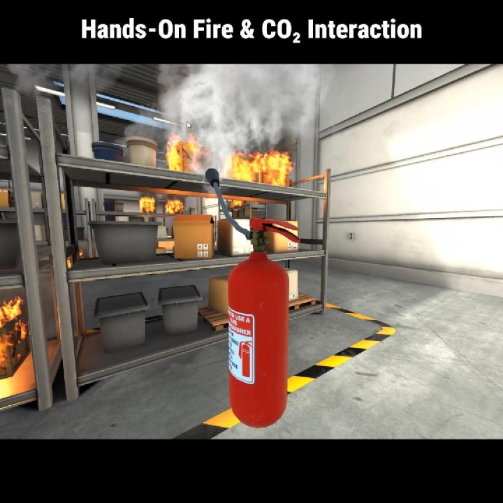 A Fully Physics-Driven CO₂ Extinguisher in VR